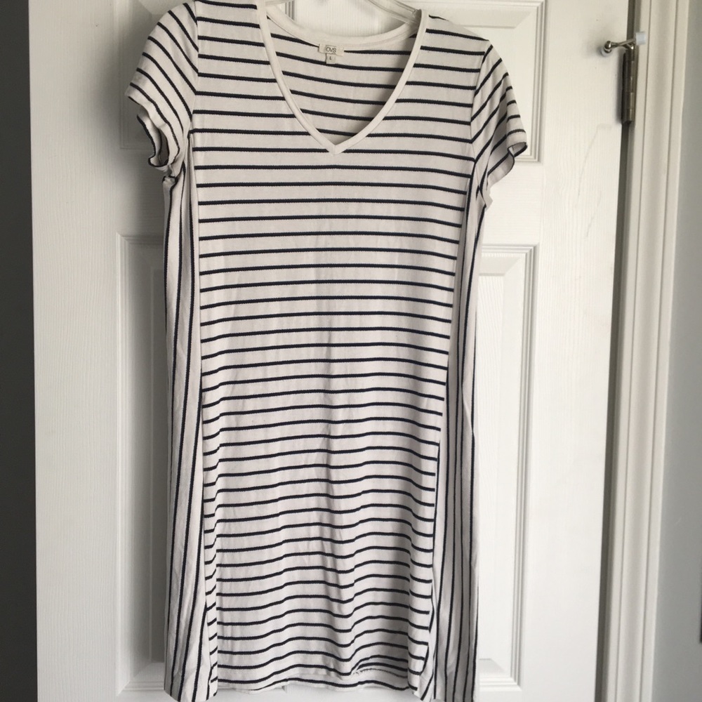 OVO white with navy stripes dress